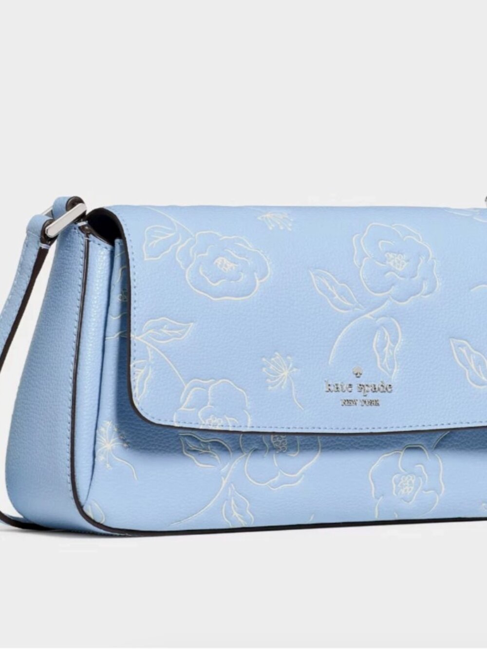 New Kate Spade Sutton Floral Mini Crossbody Bag Pebble Leather North Star - Picture 2 of 5